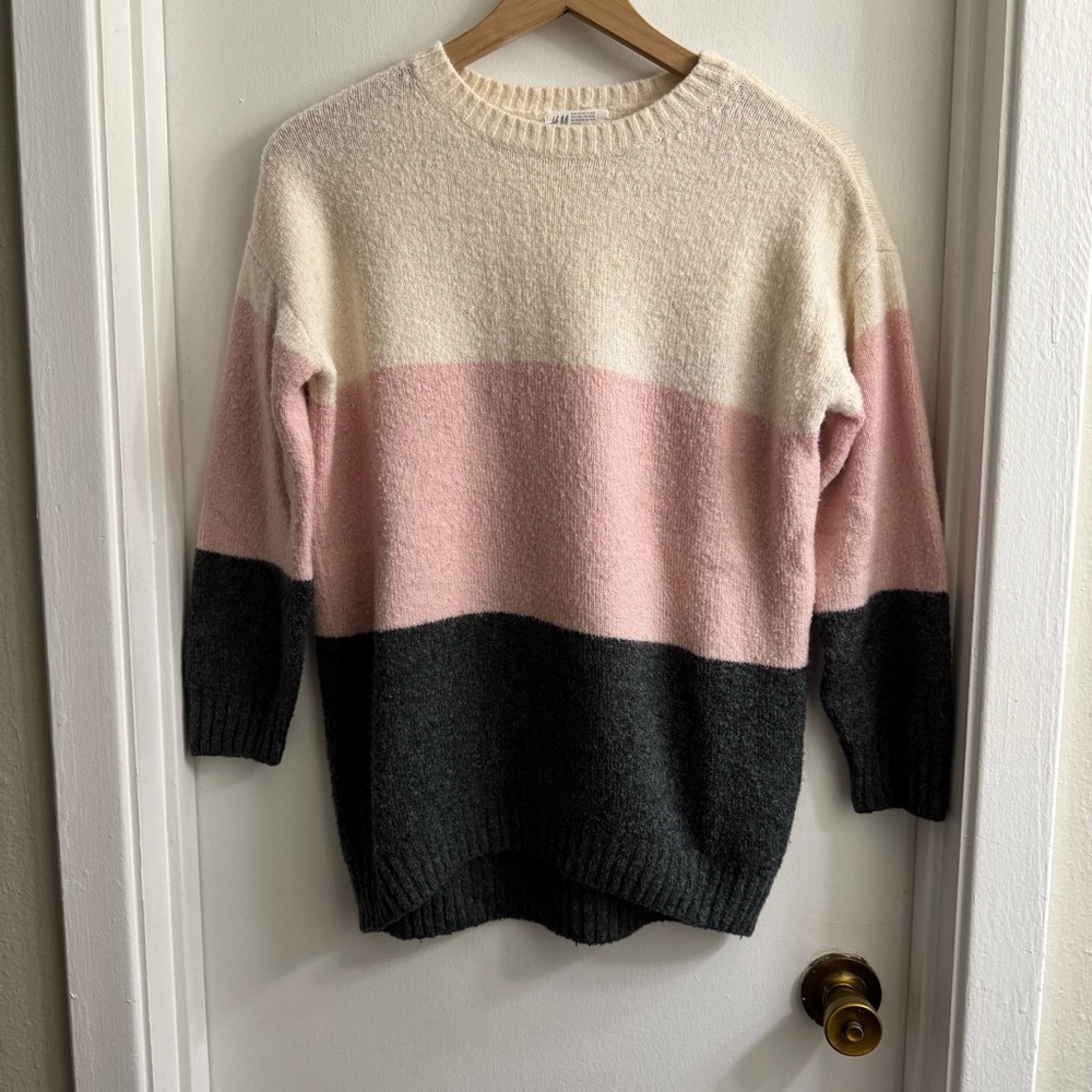 H&M Cozy Colorblock Oversized Sweater